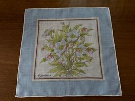 Taschentuch mit Blumenmuster hellblau 29x29cm