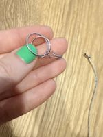 Modische Halskette mit zwei Kreisen, Silber 925 Top!