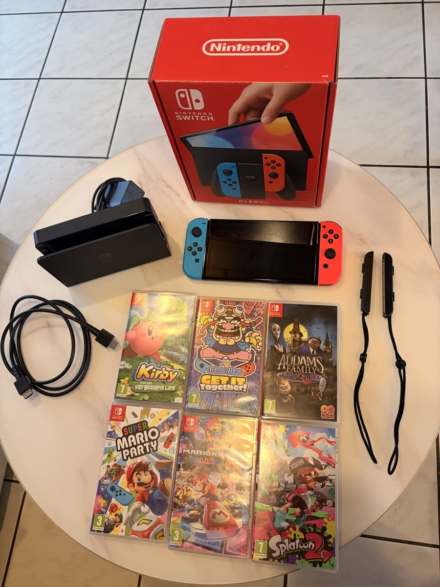 Nintendo Console: Nintendo Switch OLED Konsole mit 6 Spielen – Usato da Wangen b. Olten venduto da na_wal