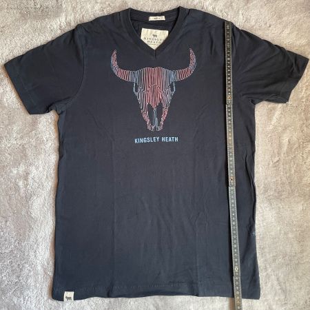 Kingsley Heath T-Shirt S Schwarz Skull Print Baumwolle