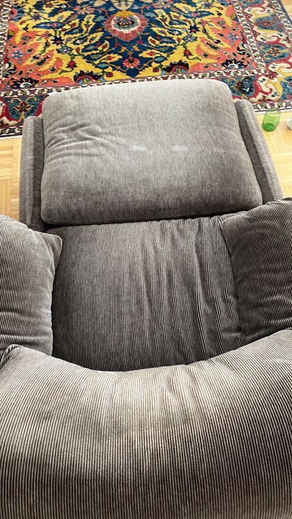 Maralunga couch by Magistretti + Maralunga chair + pouf 2