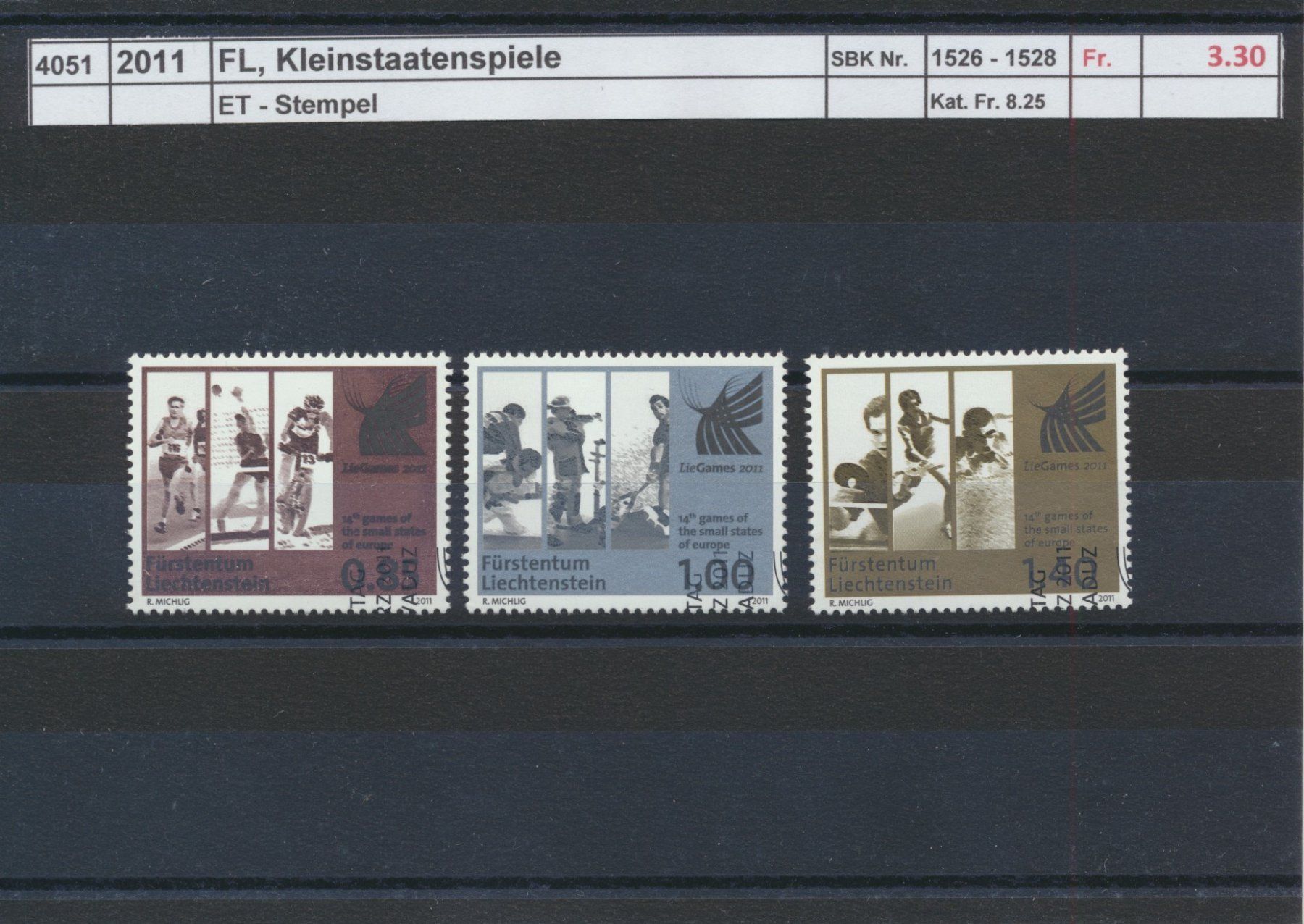 Alle Briefmarken: 2011 FL, "Kleinstaatenspiele", ET - Stempel – Gebraucht aus Winterthur von Zupogeru