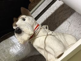 Tischleuchte Hund Westie Design weiss gebrauchter Zustand