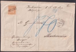 AEUGST 1874 nach Maschwanden, Nr.32 auf Nachnahme-Beleg !