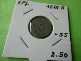 Dt. Reich 1875 A, 5 Pfennig