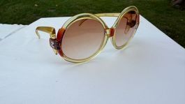 Designer Sonnenbrille Ted Lapidus Vintage gelb rund