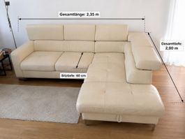 Eckledersofa 2,35m