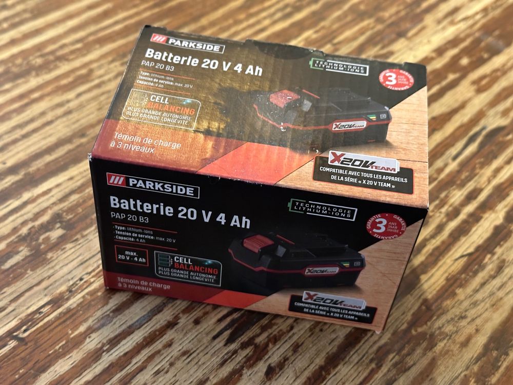 Parkside PAP 20 B3 Akku (20V, 4.0 Ah) - OVP, ungeöffnet (Neu und Parkside PAP 20 B3 Akku (20V, 4.0 Ah) - OVP, ungeöffnet (Neu und