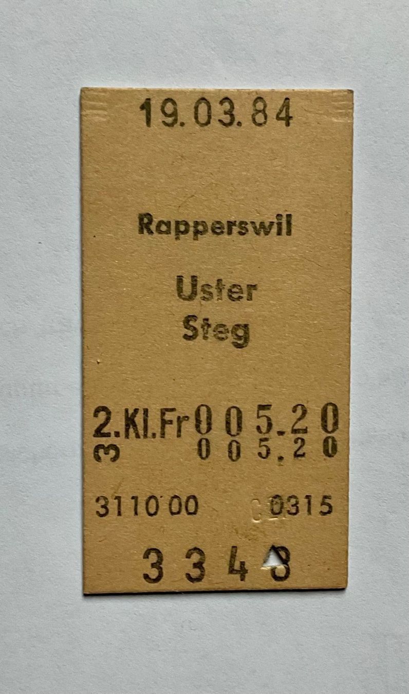 Billets: Altes Billett aus Karton von 1984 – D'occasion à Endingen par nathan05