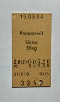 Altes Billett aus Karton von 1984