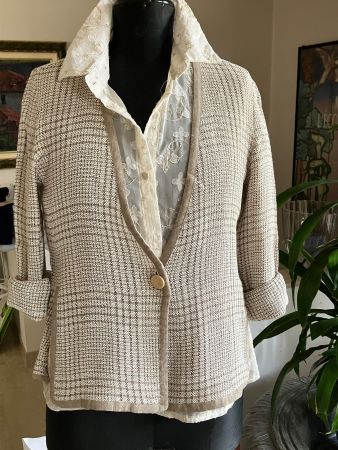 Veste d'été MANI en lin et coton, Taille 42, Made in Italy