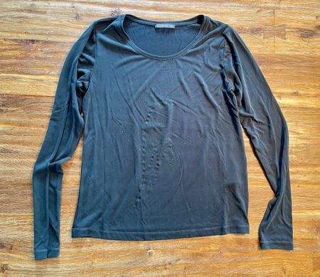 Nile Langarmshirt schwarz mit Steinen Grösse XS