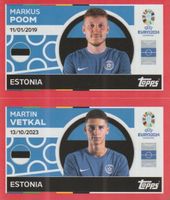 EURO 2024 Topps sticker ESTONIA EST 14 - 15 POOM / VETKAL