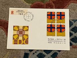 1 Erstagsbrief LI Einschreiben Viererblock 1967