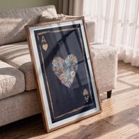 Love Pop Art Kunst Modern Herz Ass Poker Casino Liebe Flower