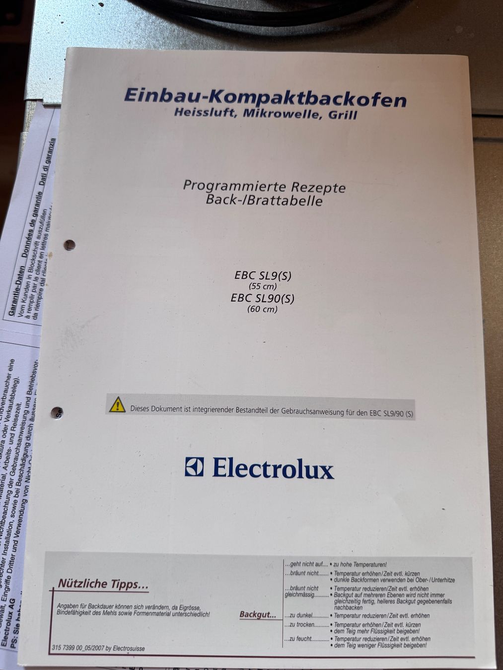 Electrolux Forni: Electrolux Einbau-Kompaktbackofen EBC SL90S – Nuovo (secondo la descrizione) da Rüti ZH venduto da emu1982 4