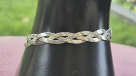 Bracciale donna argento intrecciato regolabile 