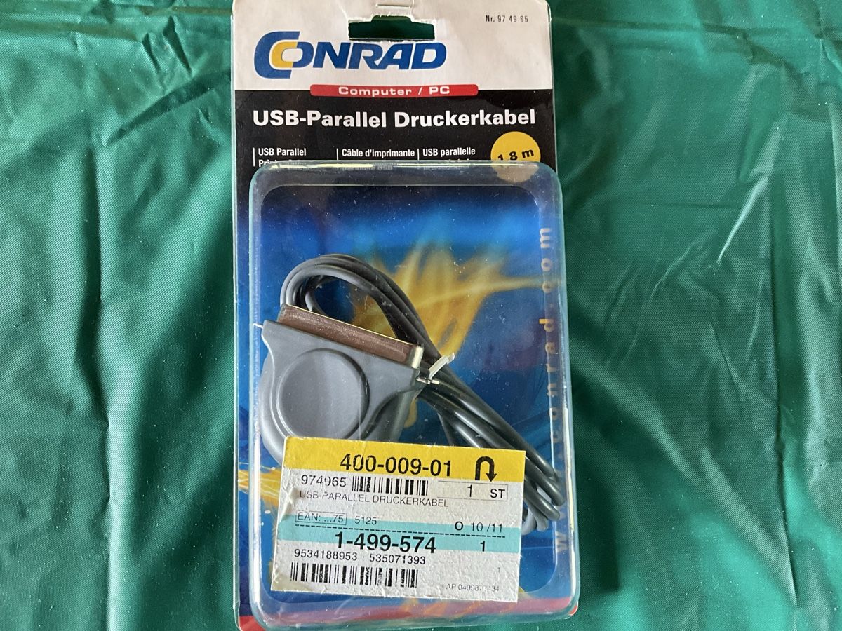 Kabel: USB-A Parallel Druckerkabel Centronics IEEE 1284 – Neu und originalverpackt aus Berneck von deepdriller