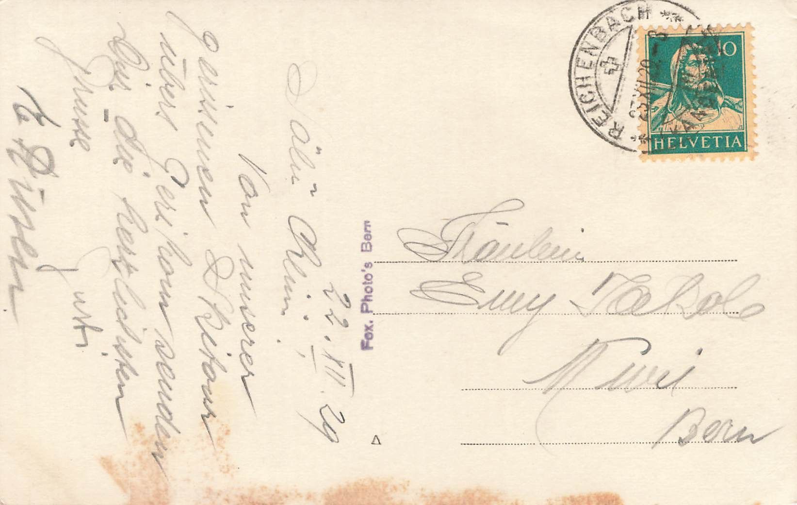 Cartoline postali: Kiental BE Kirche mit Rüblihorn – Usato da Biasca venduto da Blenio71 1