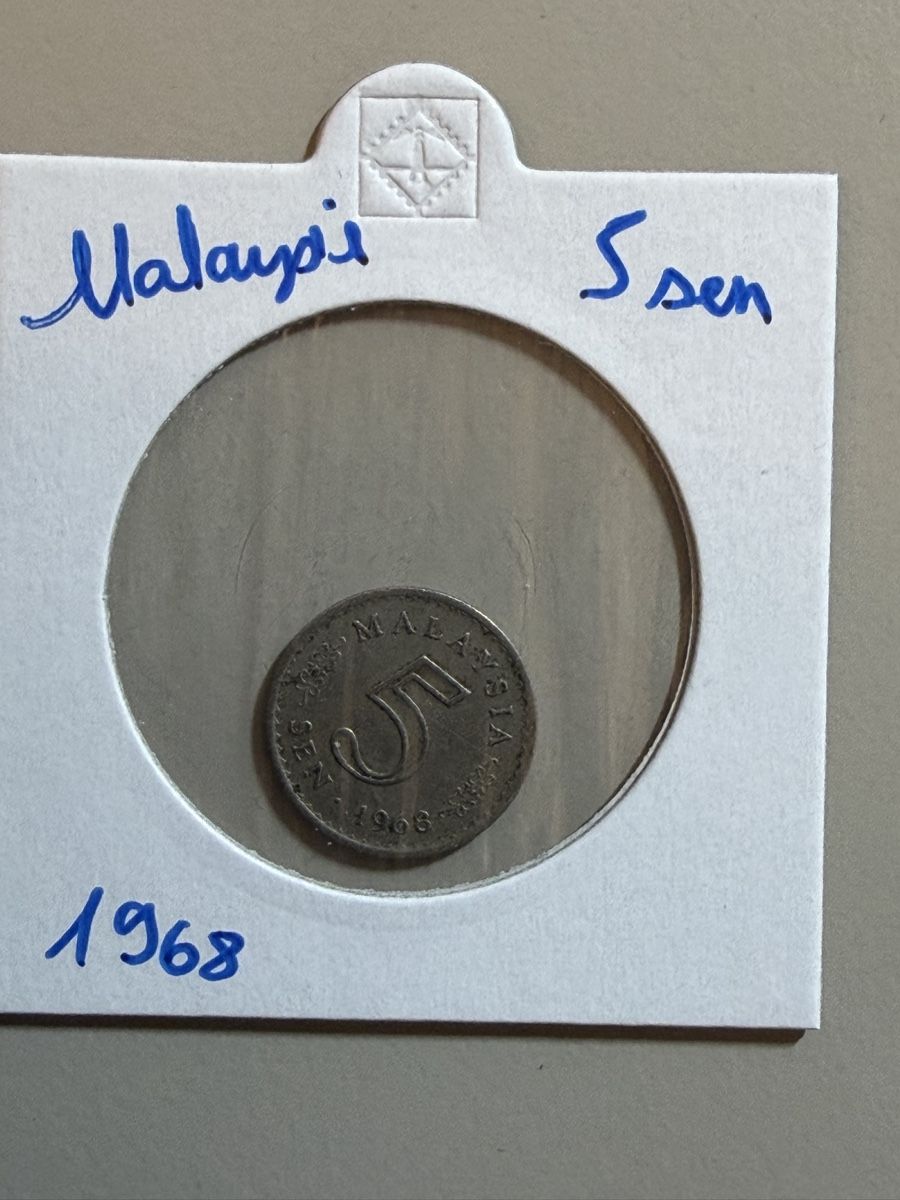 Tutti le monete: Malaysia - 5 centimes - 1968 – Usato da Payerne venduto da Mike1682