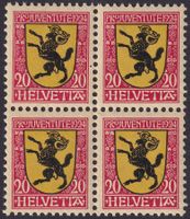 1924, Pro Juventute J31, Viererblock ** postfrisch.