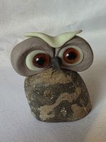 Eule Figur ist ein Naturstein Handgemacht sie Foto