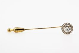 Art Deco Jabot Pin Broche Diamant in 18K Gelbgold *S3367