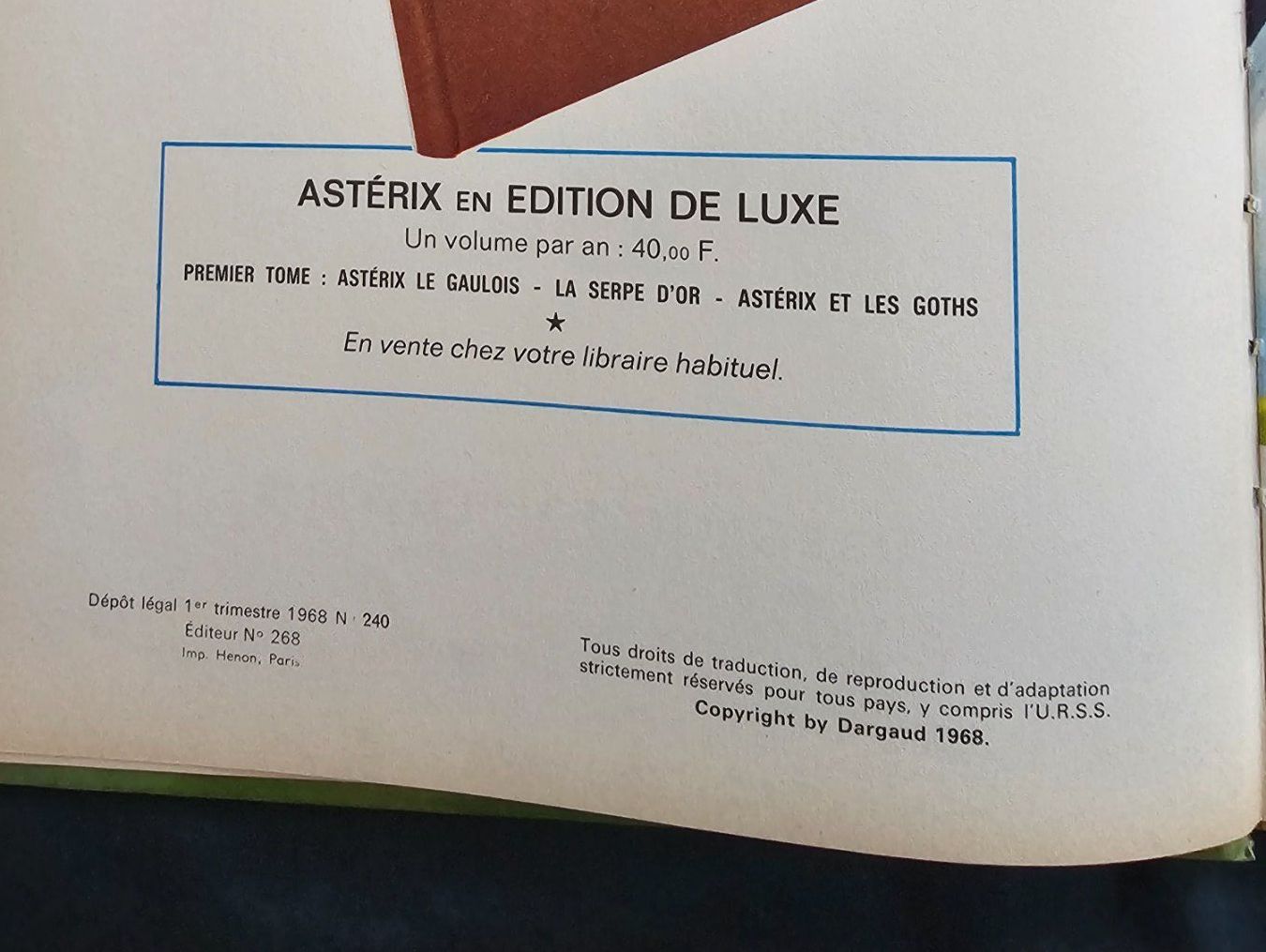 BD: Astérix Le Bouclier Arverne EO 1968 BE – D'occasion à Genève par Blu_BD 3