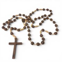 Holz Rosenkranz für an die Wand  mit Kreuz guter Zustand