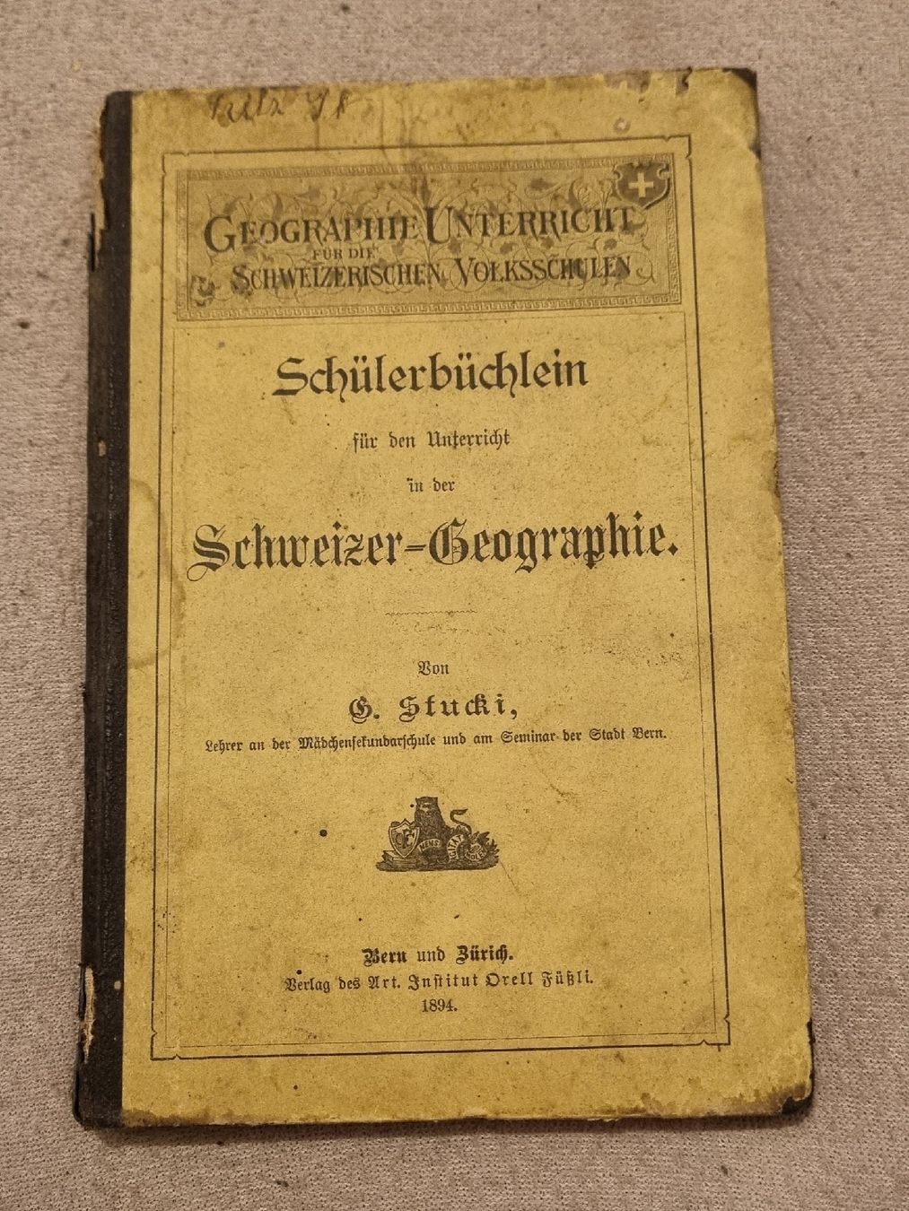 Libri: Antikes Schweizer-Geographie Schulbuch, 1894 – Usato da Ettiswil venduto da 68othmar
