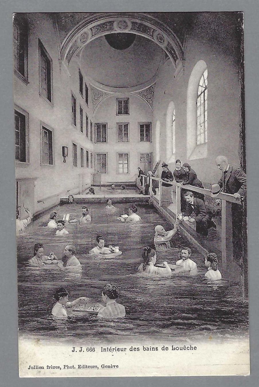 Cartoline postali: 1906, INTÉRIEUR DES BAINS DE LOËCHE – Usato da Pura venduto da ulisse1957