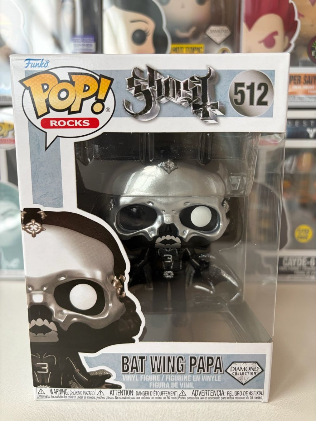 Funko Statuette: Funko POP! Rocks Ghost Bat Wing Papa Diamond – Nuovo e nell'imballaggio originale da Le Mouret venduto da perfectbijou