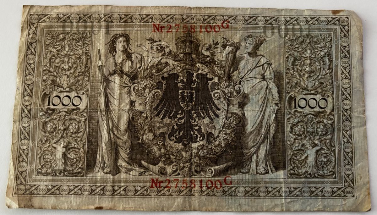 Banconote: Deutschland 1000 Mark 1910 – Usato da Algetshausen venduto da Carrhard 1