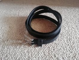 Ledergürtel schwarz schmal M