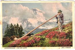 J(ean) Gabarell ALPHORNBLÄSER mit ALPENROSEN im BERNBIET