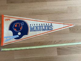 🏈 Vintage NFL Wimpel 1980er: Pittsburgh Maulers (75x30cm)