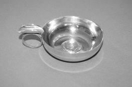 Versilberte Schale mit Münze König Georg VI., 1947