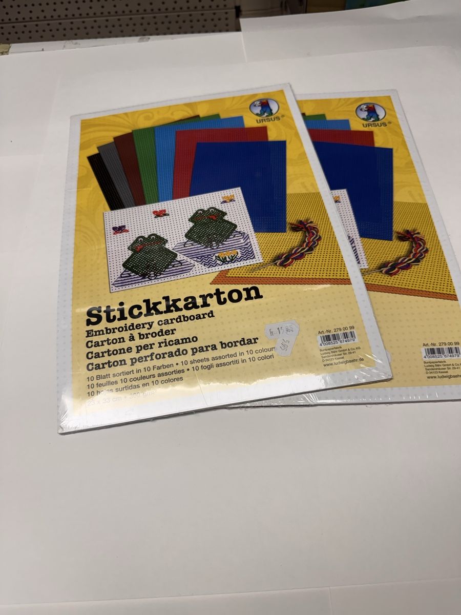 Kit bricolage: Ursus Stickkarton 10 Blatt sortiert in 10 Farben neu – Nuovo e nell'imballaggio originale da Steinhausen venduto da Schuwies