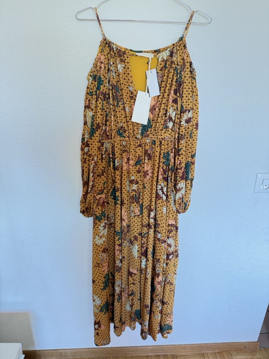 Ulla Johnson Vestiti: Ulla Johnson cold-shoulder printed stretch-jersey midi dress – Nuovo e nell'imballaggio originale da Versoix venduto da pen_6hgs