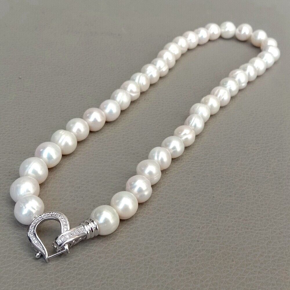 Catenine: Weiss Lua Perlen Kette Echt 1cm Collier Perle Vrai Halskette – Nuovo (secondo la descrizione) da Prilly venduto da ilyria73 1