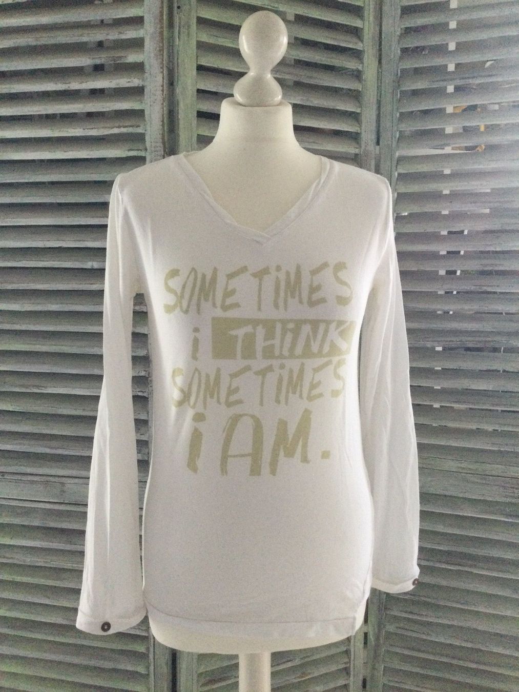 Tops: Sweat blanc inscriptions MISS CREEKS, taille S – Gebraucht aus Agiez von chouchanelle 3
