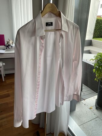 Chemise rose Lucas Delli, Taille L, 41/42. Très bon état 