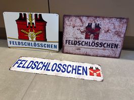 3 x Schilder FELDSCHLÖSSCHEN Schild Blech Ab10.-CHF%%