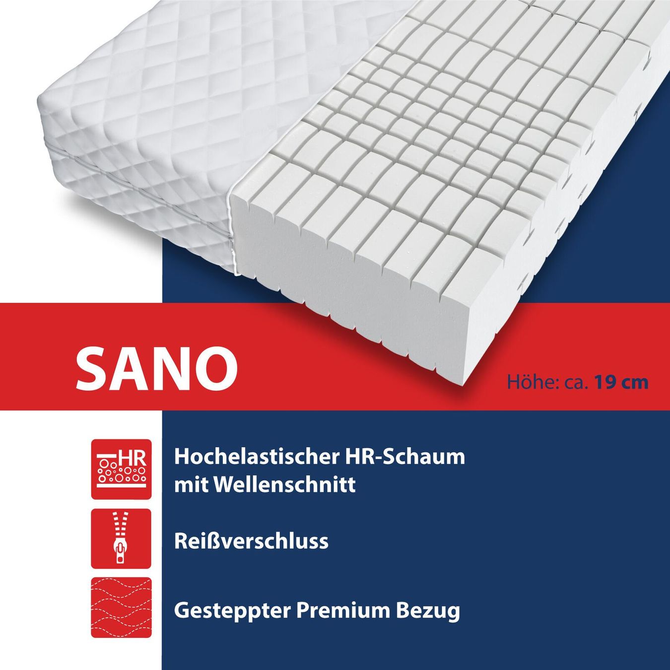 Materassi: Matratze 120x200 SANO - H3 - 19cm – Nuovo e nell'imballaggio originale da Wallenwil venduto da toesstal-vertrieb 3