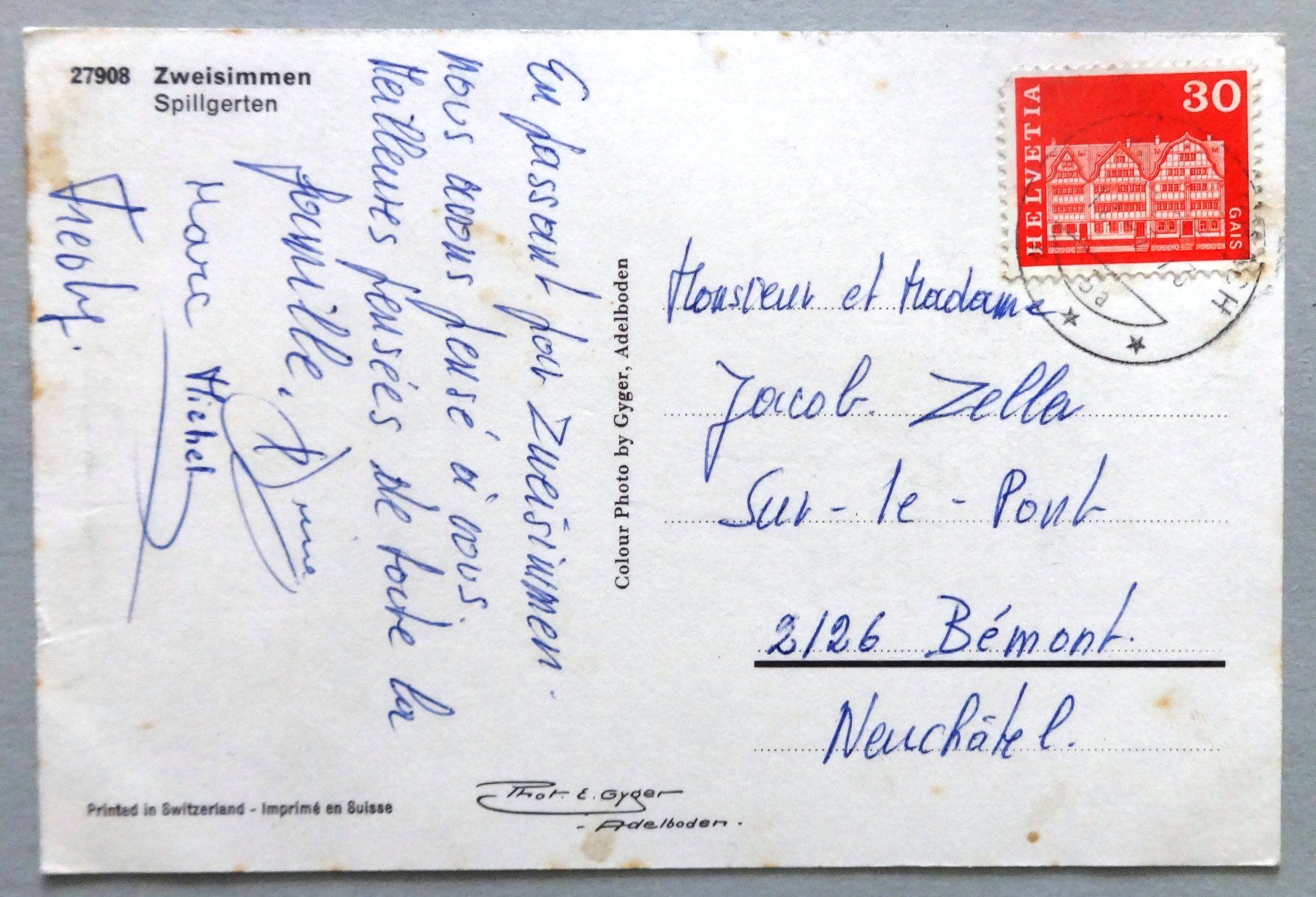 Cartoline postali: Zweisimmen, Spillgerten – Difettoso da Fétigny venduto da Billy2miny 1