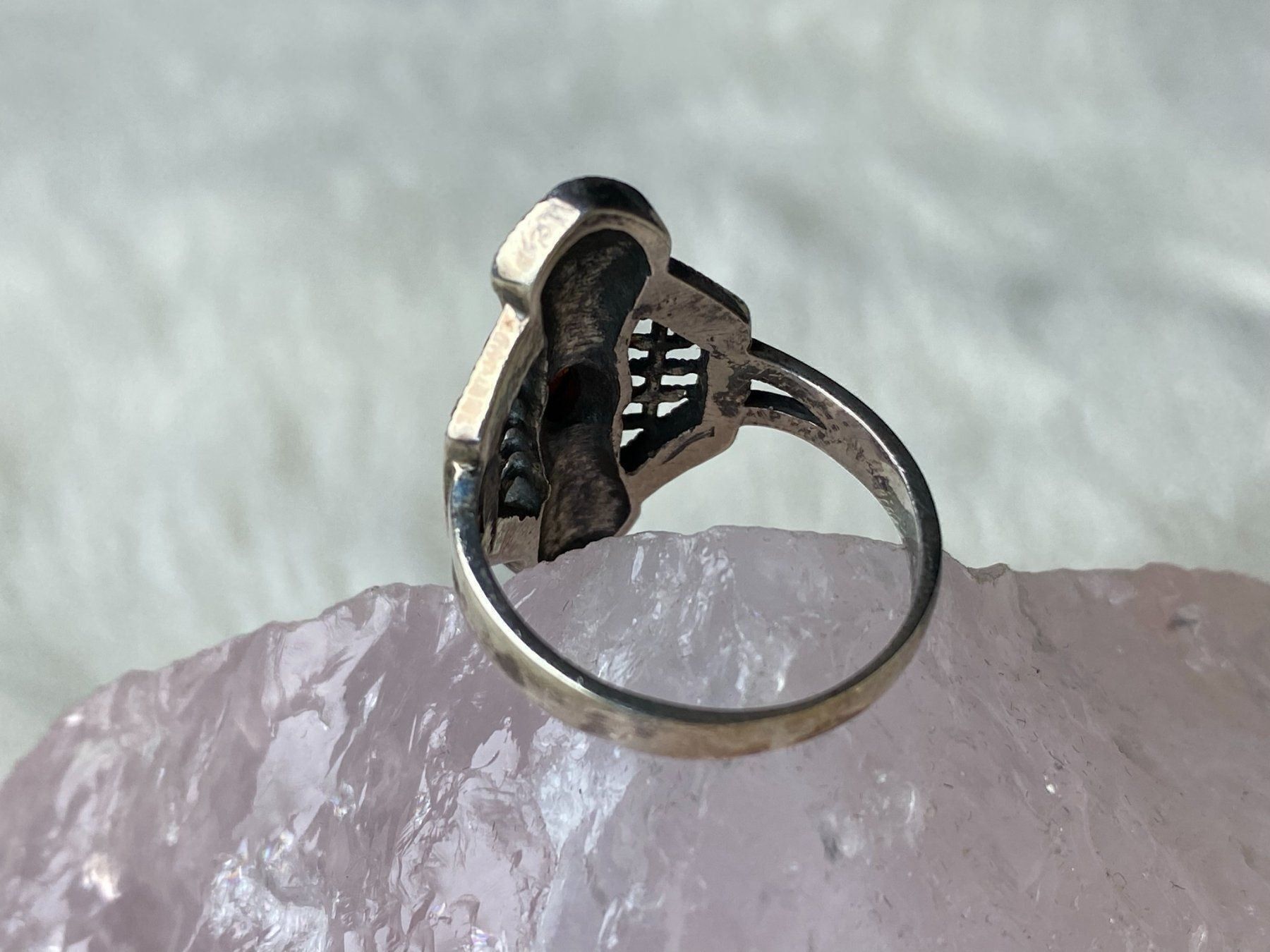 Anelli: Ring Silber 925 mit rotem Stein – Usato da Istighofen venduto da Ringparadies 2