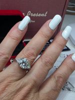Bague argent avec diamant de moissanite de 3 ct GRA