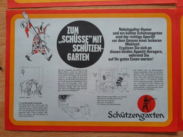 Set di tavolo e panche: Bier Brauerei Schützengarten Tischsets – Usato da St.Gallen venduto da Stocken64 1