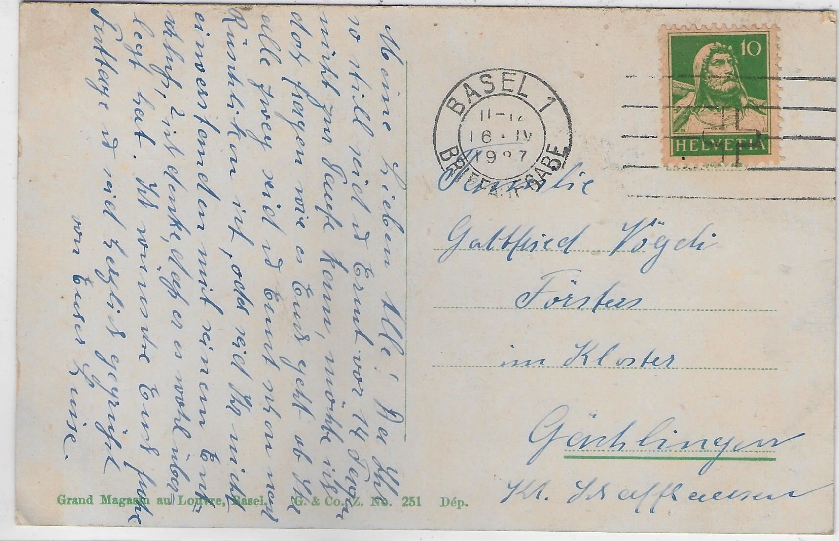 Ansichtskarten: Basel mit den drei Brücken - Litho – Gebraucht aus Ettingen von Kartenplanet 1