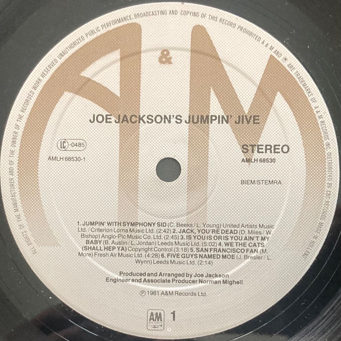 Schallplatten: JOE JACKSON - JUMPIN' JIVE – Gebraucht aus Poliez-Pittet von Newtown-Records 3